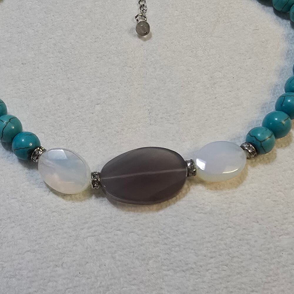 Lia Sophia Kiam RHYTHMIC Necklace $158 Turquoise, Agate, Crystals, & Glass Bead - Picture 8 of 11